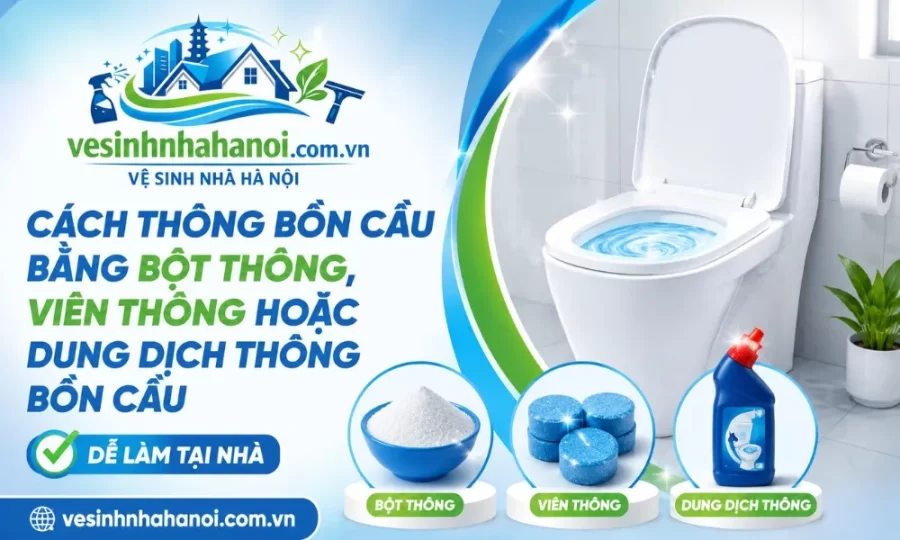 Thông bồn cầu bằng dung dịch thông bồn cầu