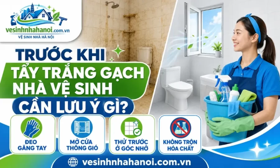 Trước khi tẩy trắng gạch nhà vệ sinh cần lưu ý gì?