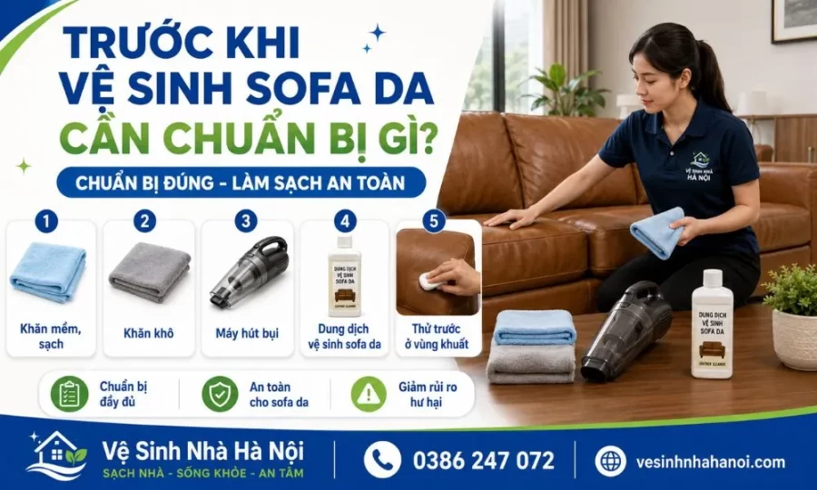 Trước khi vệ sinh sofa da cần chuẩn bị những gì?