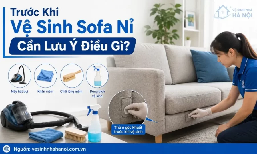 Trước khi vệ sinh sofa nỉ cần lưu ý điều gì?
