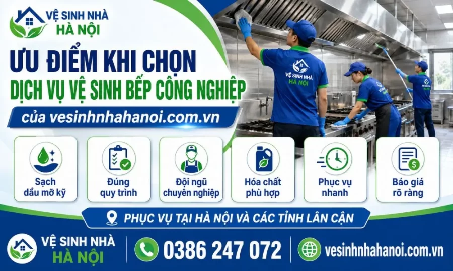 ưu điểm khi sử dụng dịch vụ vệ sinh bếp công nghiệp