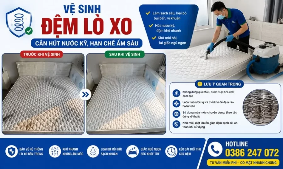 Vệ sinh đệm lò xo