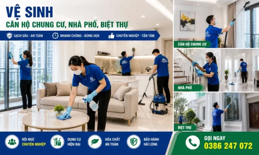 Vệ sinh nhà phố, biệt thự