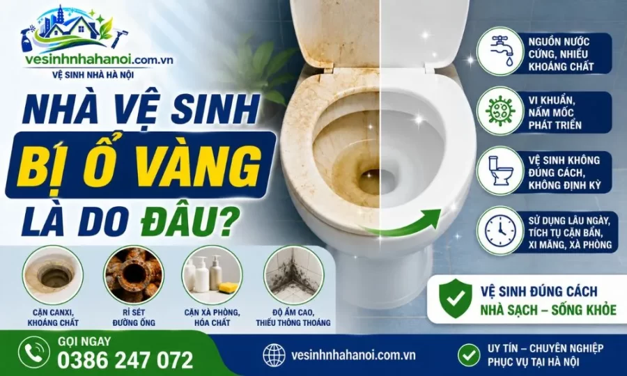 Vì sao nhà vệ sinh bị ố vàng