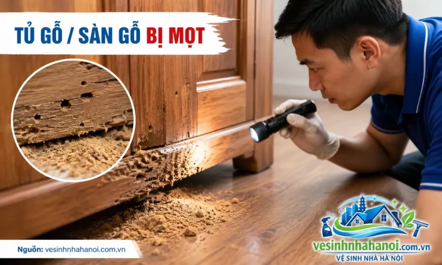 Xử lý mối mọt trong tủ gỗ sàn gỗ và đồ nội thất