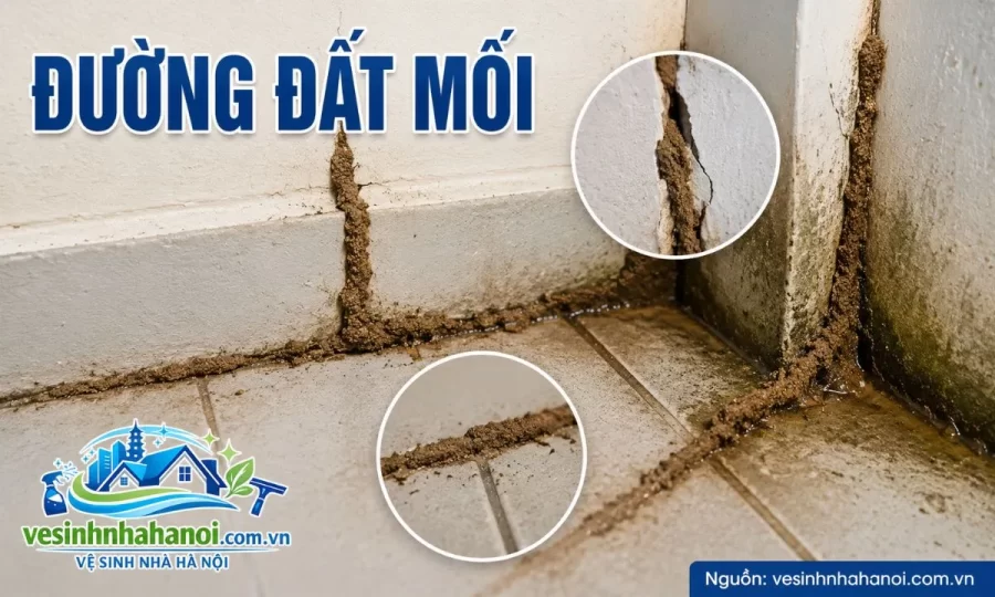 Xử lý mối trong tường chân tường và nền nhà