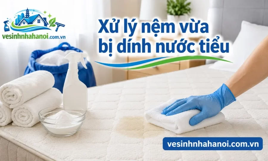 Xử lý nệm vừa bị dính nước tiểu
