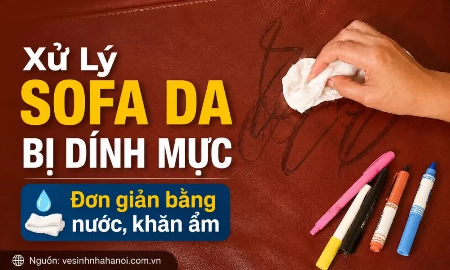 xử lý sofa da bị dính mực