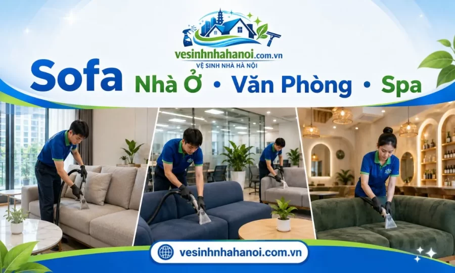 Giặt sofa văn phòng spa quán cafe tại Hai Bà Trưng