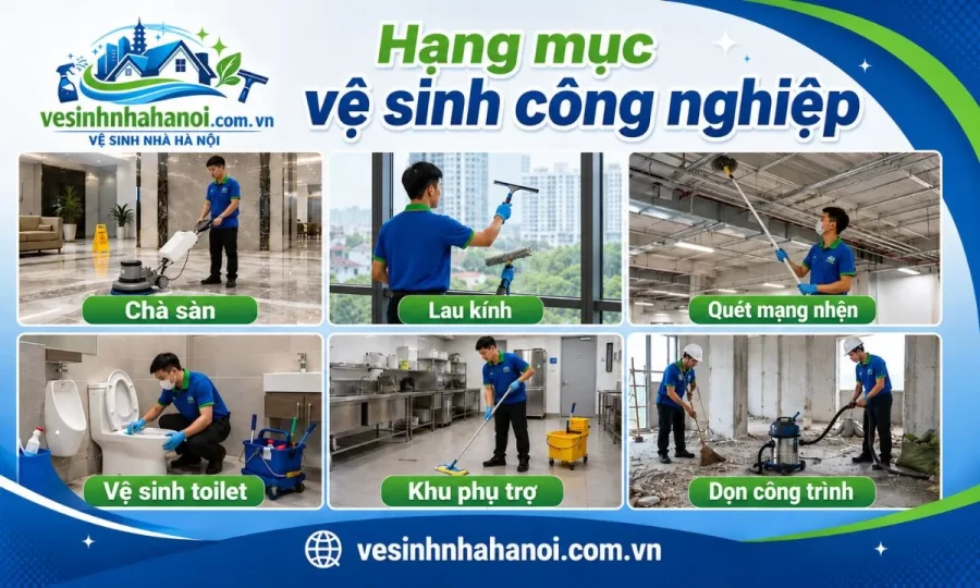 Hạng mục vệ sinh công nghiệp Mê Linh