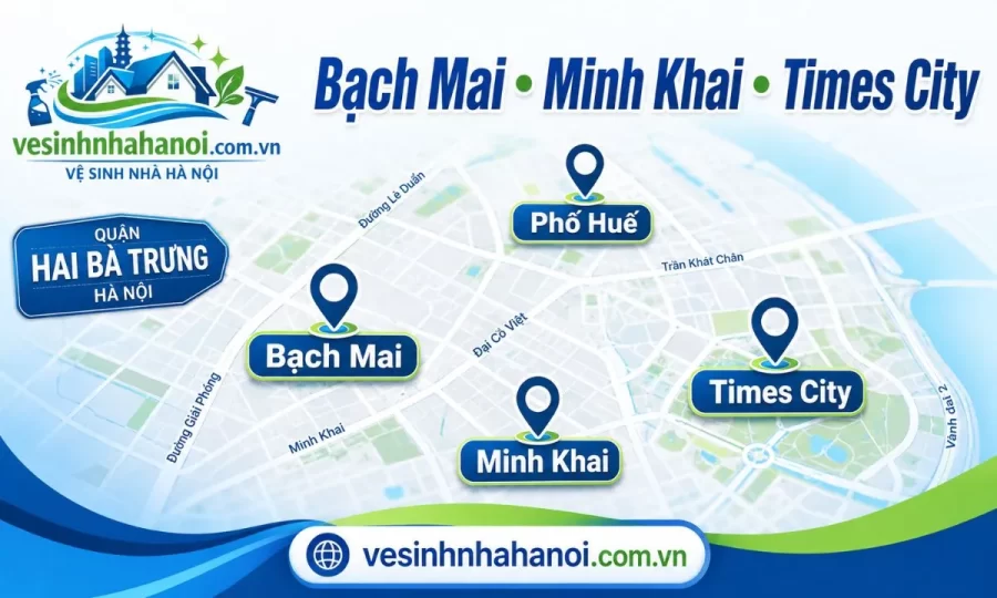 Khu vực nhận dọn nhà theo giờ tại Hai Bà Trưng