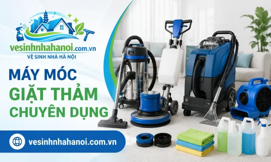 Máy móc dụng cụ giặt thảm công nghiệp tại Quảng Ninh