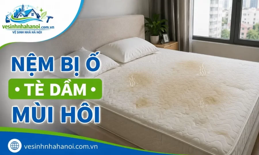 Nệm bị ố tè dầm mùi hôi cần vệ sinh