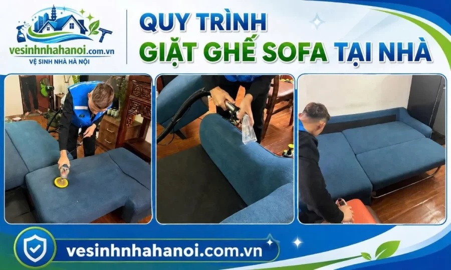 Quy trình giặt ghế sofa tại nhà Hà Nội 