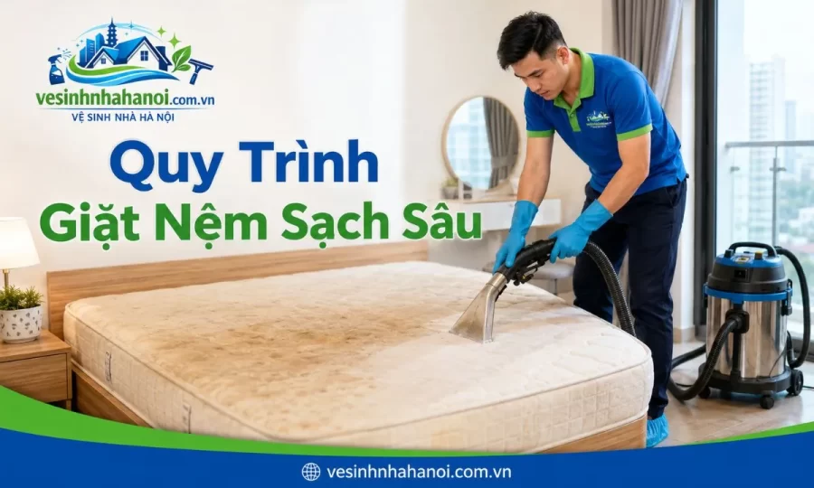 Quy trình giặt nệm Gia Lâm