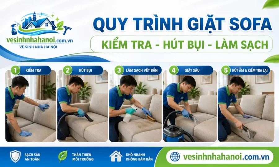 Quy trình giặt sofa Ba Đình tại nhà