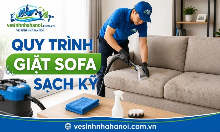Quy trình giặt sofa Gia Lâm tại nhà sạch kỹ, hỗ trợ khô nhanh