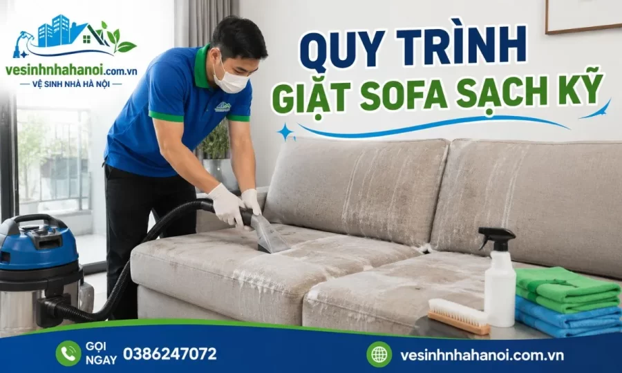 Quy trình giặt sofa Nam Từ Liêm sạch kỹ, hỗ trợ khô nhanh