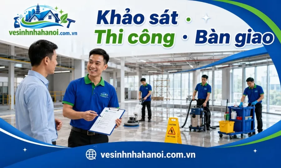 Quy trình vệ sinh công nghiệp tại Mê Linh
