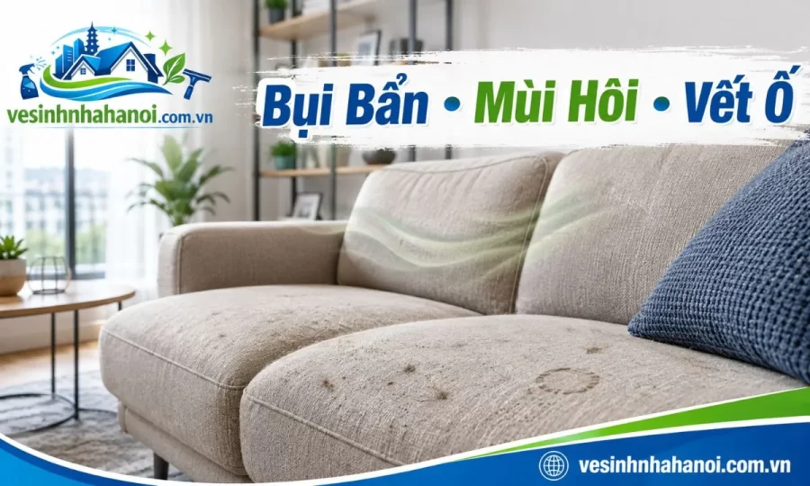 Sofa bám bụi, mùi hôi cần giặt định kỳ tại Gia Lâm