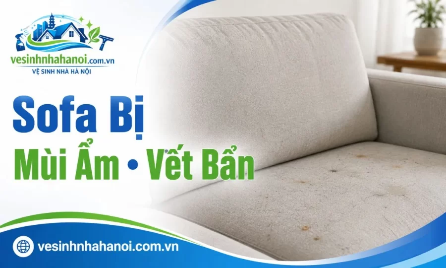Sofa bị mùi ẩm vết bẩn cần giặt tại Hai Bà Trưng