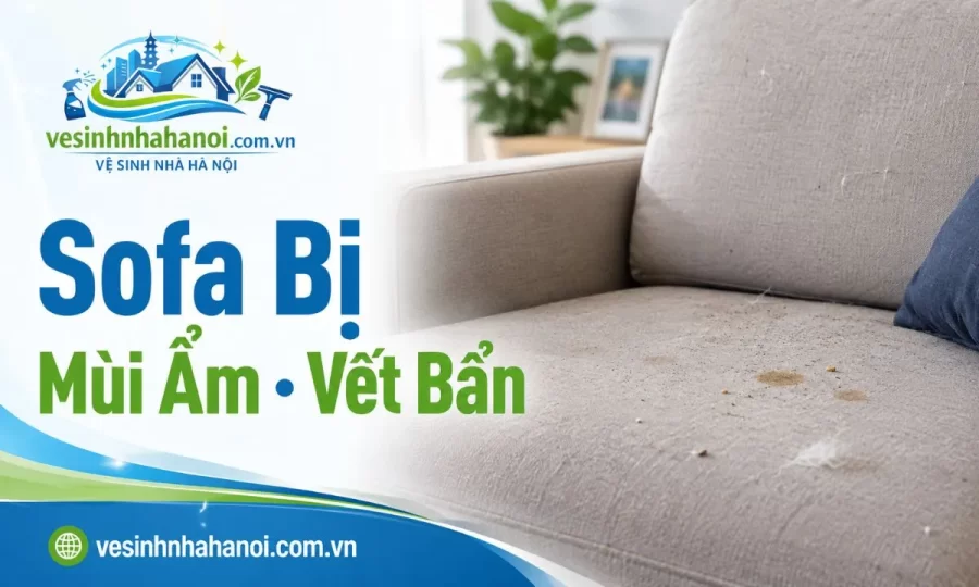 Sofa bị mùi ẩm vết bẩn cần giặt tại Hoàng Mai