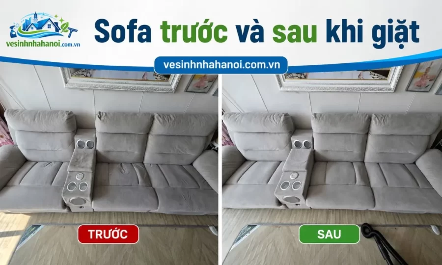 Sofa trước và sau khi giặt