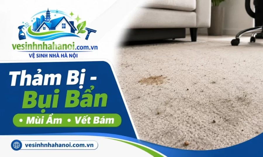 Thảm bám bụi, mùi ẩm cần giặt định kỳ tại Gia Lâm