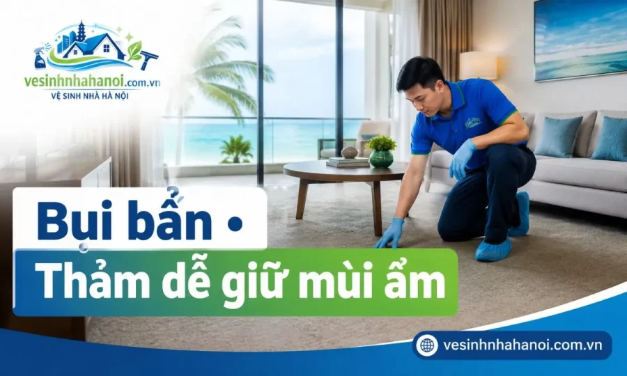 Thảm dễ có mùi ẩm tại Quảng Ninh do độ ẩm cao